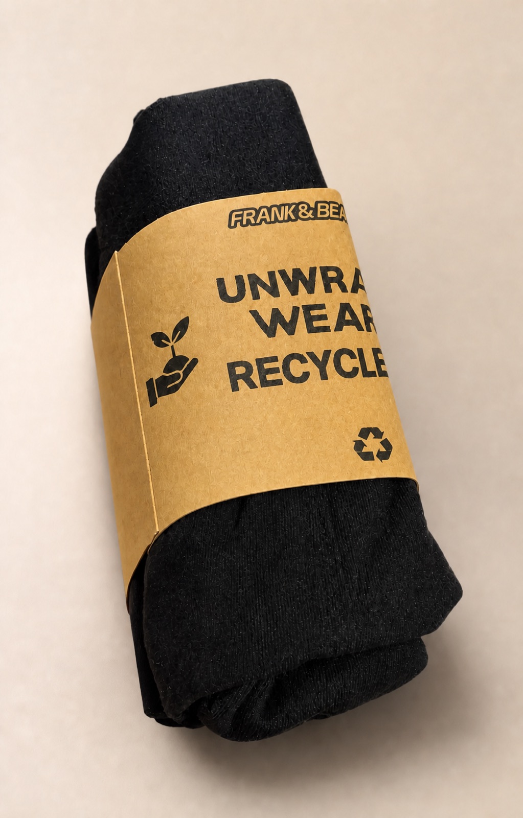 Folded Frank and Beans underwear with its recyclable cardboard sleeve