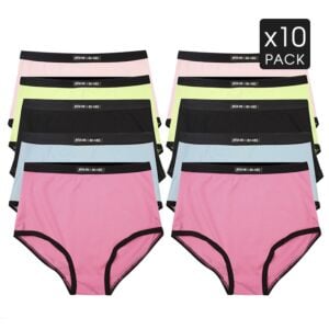 10 Mix Colour Pack Frank and Beans Underwear Womens Full Brief S M L XL XXL