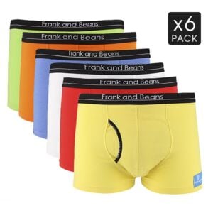 6 Mix Colour Pack Frank and Beans Underwear Mens Cotton Boxer Briefs S M L XL XXL