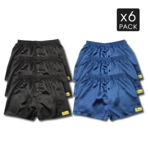 6 Pack Satin Boxer Shorts