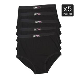 5 Black Pack XYXX Underwear Womens Full Brief S M L XL XXL