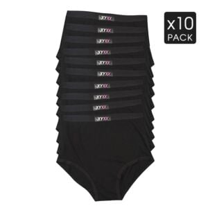 10 Black Pack XYXX Underwear Womens Full Brief S M L XL XXL