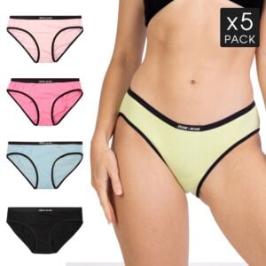 5 Mix Colour Pack Frank and Beans Underwear Womens Bikini Brief S M L XL XXL Women Front
