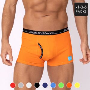 Boxer Briefs Frank and Beans Underwear Mens Cotton S M L XL XXL Trunks Men orange front