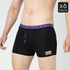 Frank and Beans Underwear Mens Cotton Boxer Briefs S M L XL XXL - Black Purple Midnight Men Front