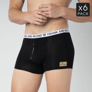 Frank and Beans Underwear Mens Cotton Boxer Briefs S M L XL XXL - Black White Midnight Men Side