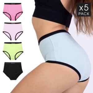 5 Mix Colour Pack Frank and Beans Underwear Womens Full Brief S M L XL XXL Women side