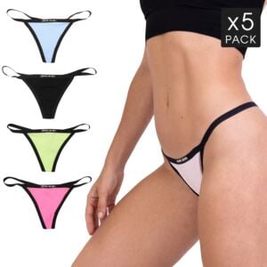 5 Mix Colour Pack Frank and Beans Underwear Womens G String S M L XL XXL women side