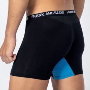 6 Bamboo Boxer Briefs Black/Blue No Chafing