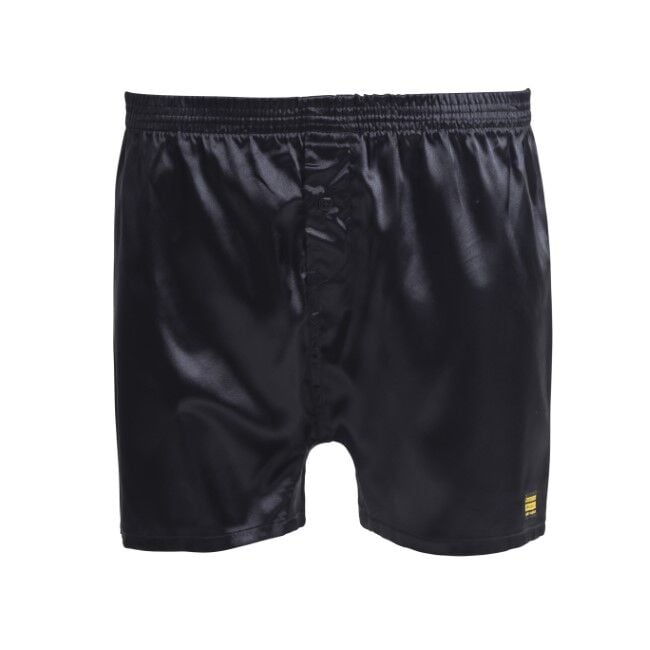 Mens Silk Satin Boxer Shorts Black Sizes S to 3XL Frank and Beans