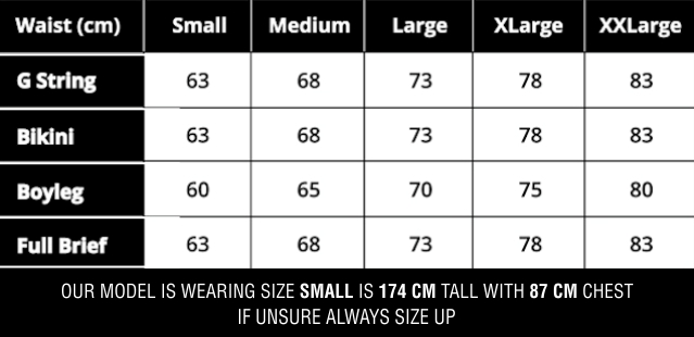 male to female underwear size conversion chart